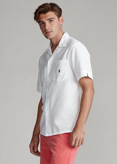 Camisa Polo Ralph Lauren Hombre Blancos - Custom Fit Camp - OIWBF2709